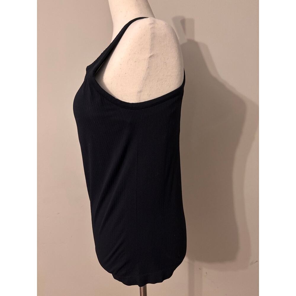 Zella Black Ribbed Tank Top Built In Bra Large - Picture 8 of 9